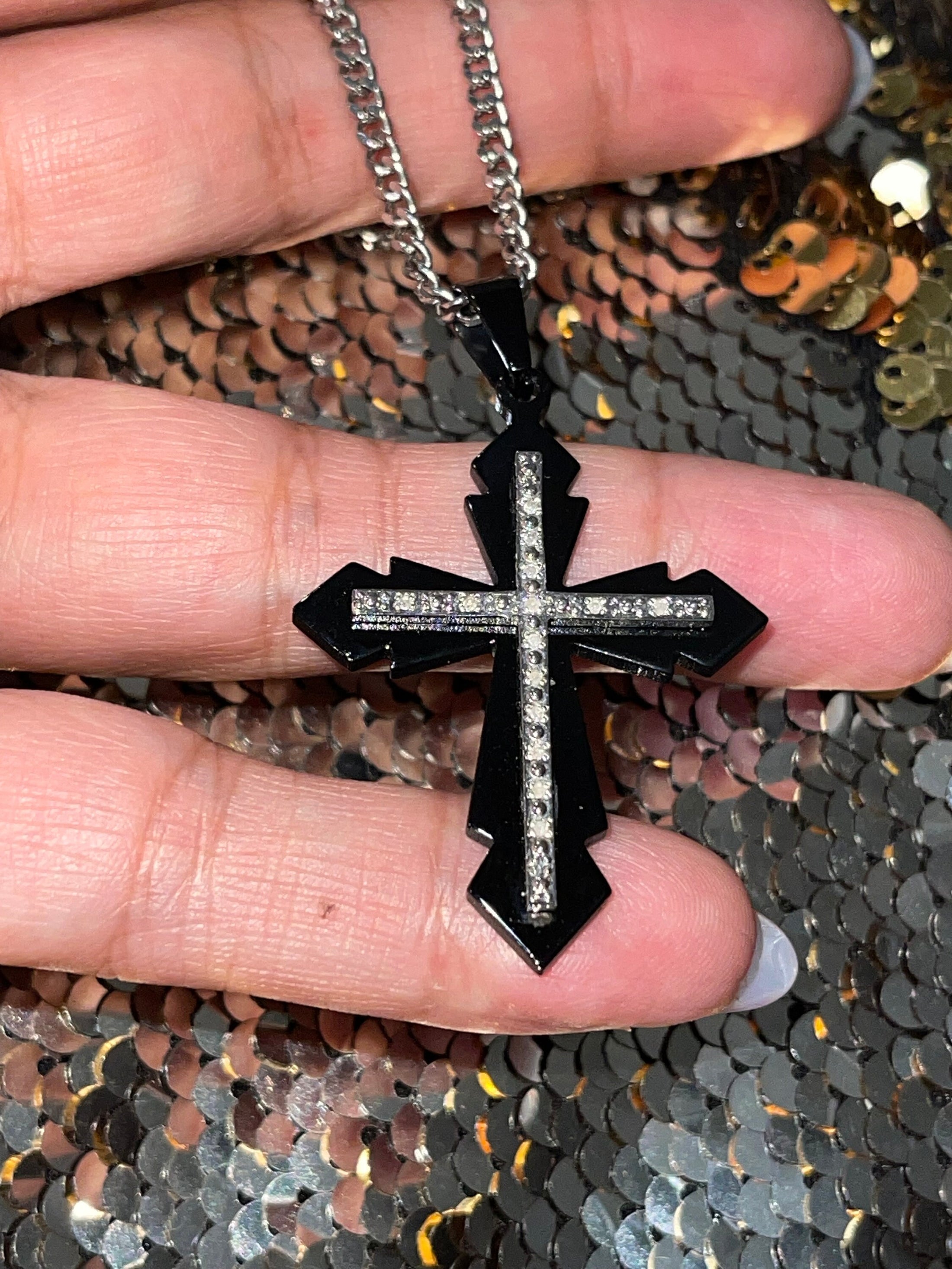 Real diamond cross pendant charm, FREE CHAIN, Genuine diamond pendant for men Gift for men Black Friday Sale Christmas Gif Affordable Gift