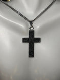 Cargar la imagen en la vista de la galería, Genuine Rare Black Diamond Cross Pendant, 100% passes diamond testers, Cross pendant for men, unique Gift for him, Black Diamond Men Cross
