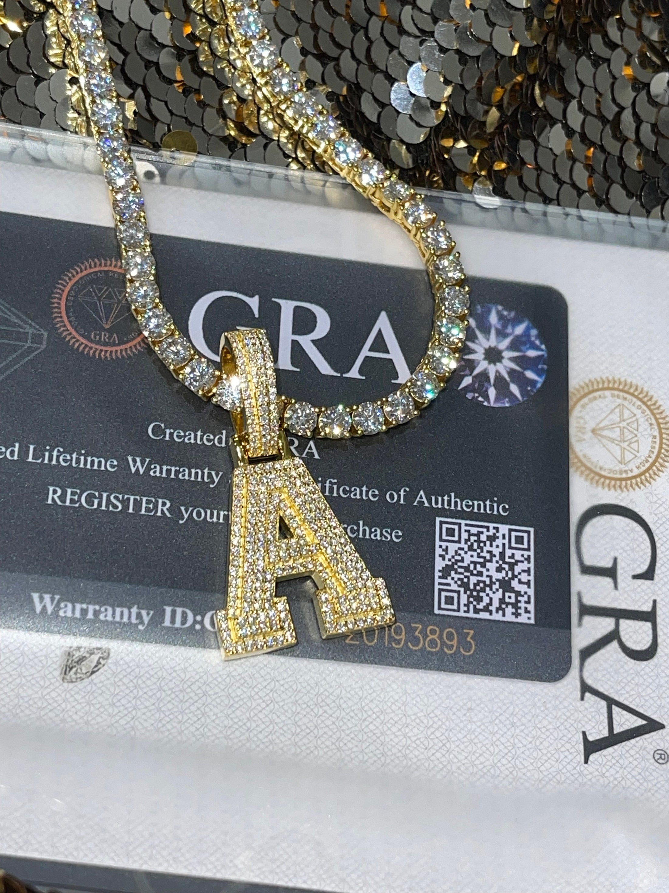 VVS GRA certified Lab Diamond A initial Pendant, A letter charm, 100% passes diamond testers, 14K Gold vermeil diamond A, Gift for Him/Her