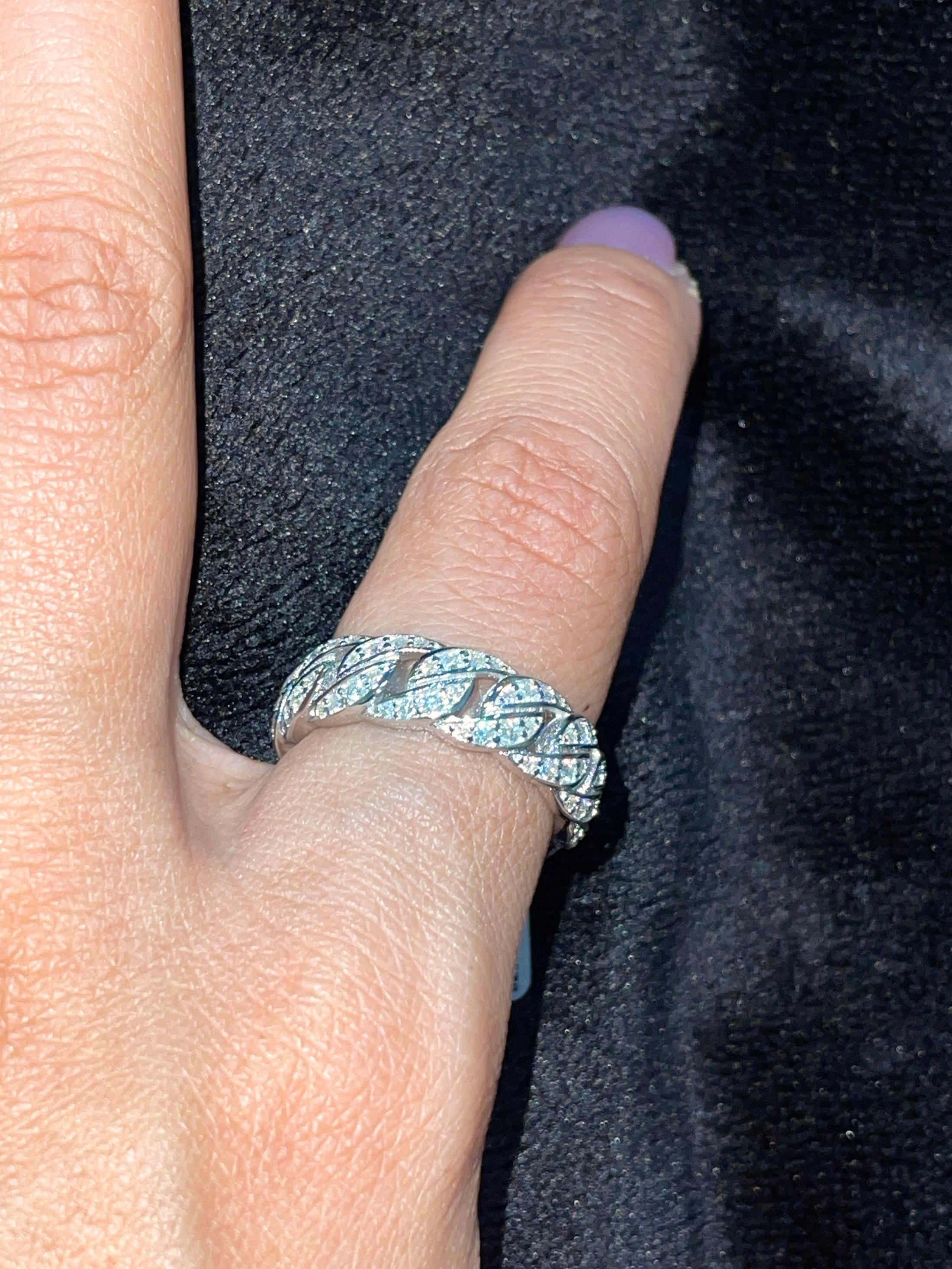 VVS 14k Gold Vermeil 925 Men Cuban Diamond Ring | Wedding Band | GRA Certified Moissanite Diamond Ring | Passes Diamond Testers Men Ring