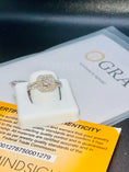 Load image into Gallery viewer, Bridal ring, VVS GRA certified Moissanite diamond ring 100% passes all diamond testers, 14k white gold vermeil breathtakingly beautiful ring
