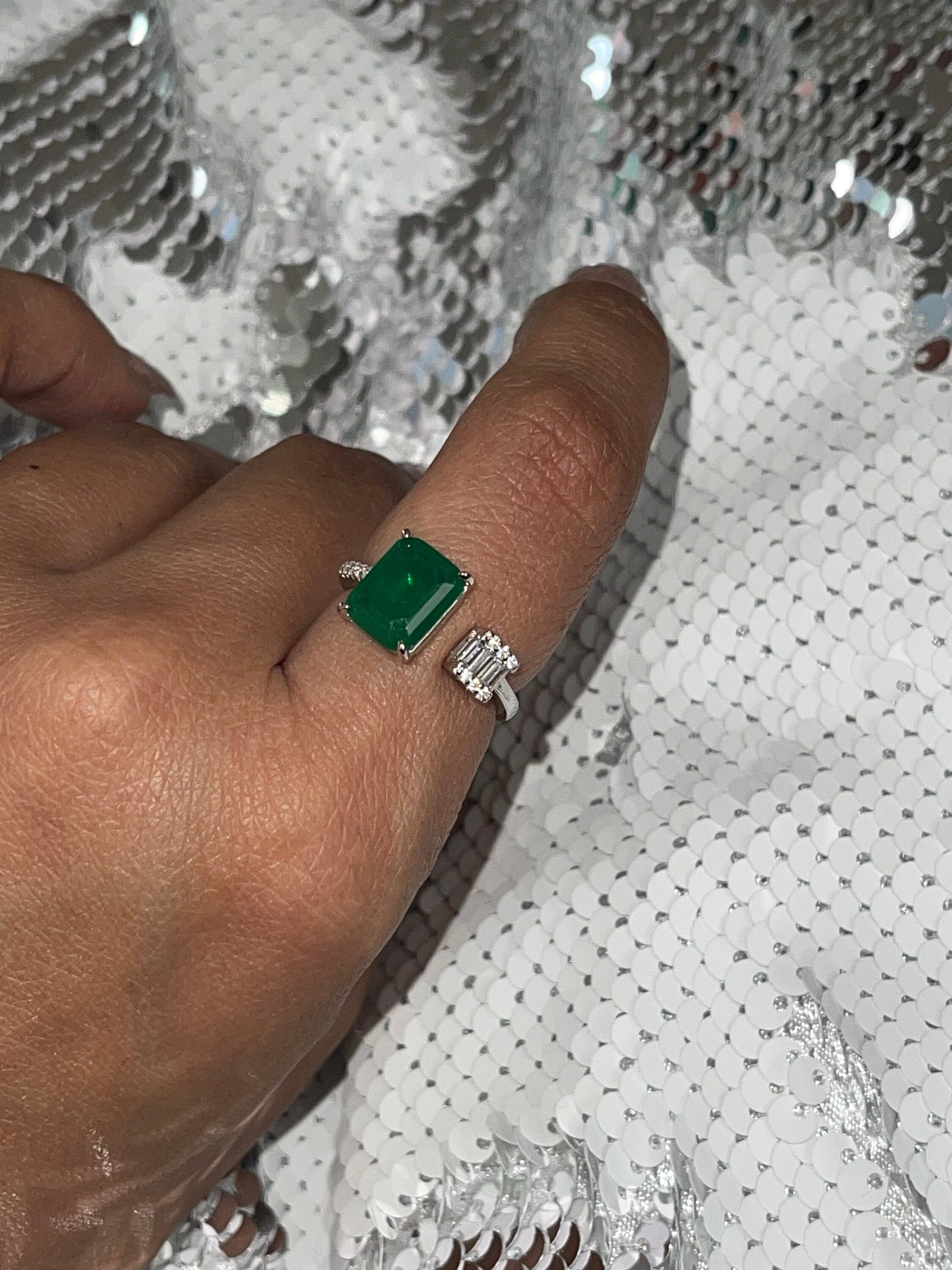 Uniquely designed Custom made emerald gemstone Crystal ring, Gifts for her, Anniversary gift, Christmas Gift, Best Affordable Gift for women