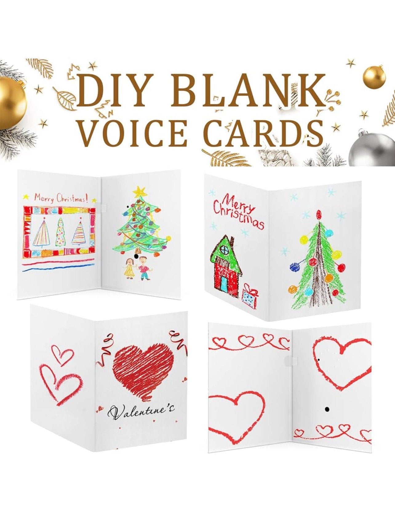 DIY personalized voice recording custom made cards, Greeting Card, unique meaningful gift for everyone and all occasion, kids gift christmas