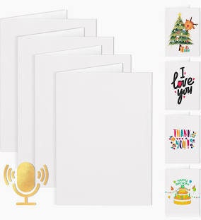 DIY personalized voice recording custom made cards, Greeting Card, unique meaningful gift for everyone and all occasion, kids gift christmas