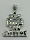 Load image into Gallery viewer, 14k Gold Vermeil, VVS GRA Certified Moissnaite Diamond pendant, Only God Can Judge me Custom Iced out pendant, 100% passes diamond testers,
