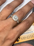 Load image into Gallery viewer, Bridal ring, VVS GRA certified Moissanite diamond ring 100% passes all diamond testers, 14k white gold vermeil breathtakingly beautiful ring
