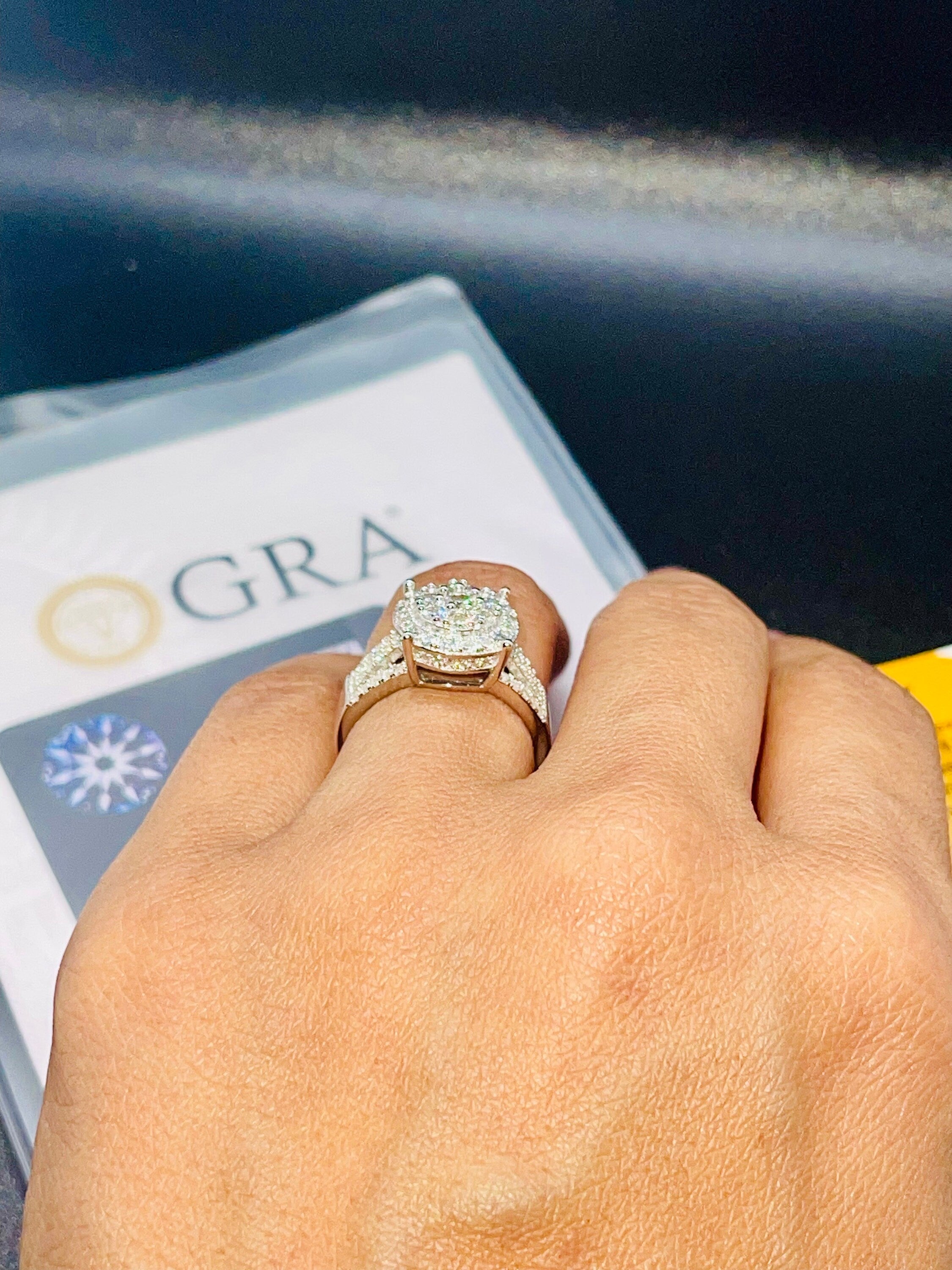 White Gold Vermeil Moissanite Diamond hot Ring