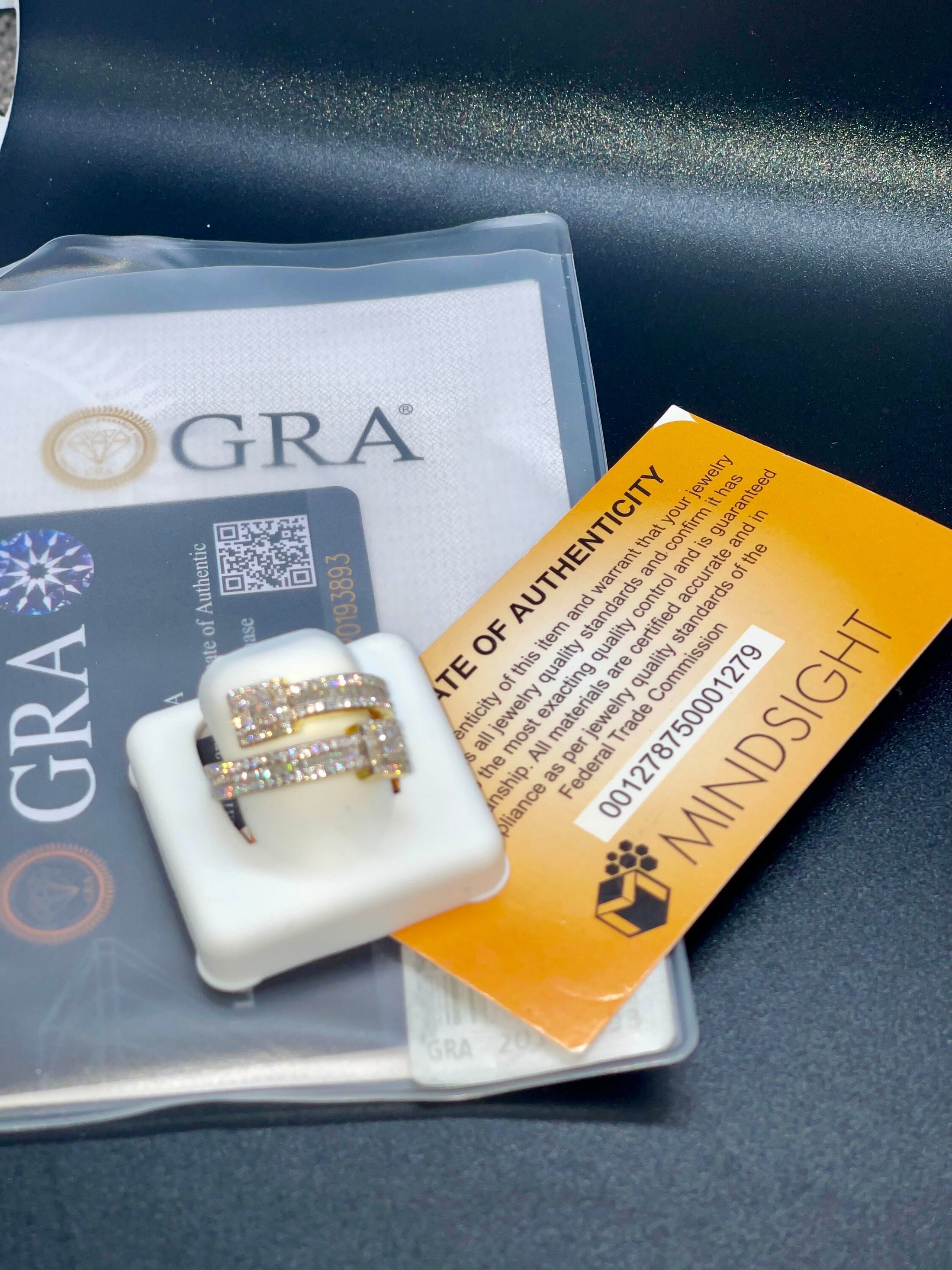 VVS Gra Certified Ladies ring, very popular Ring style, Anniversary gift, 100% passes diamond tester, 14K Gold Vermeil, Diamond Cuff Ring