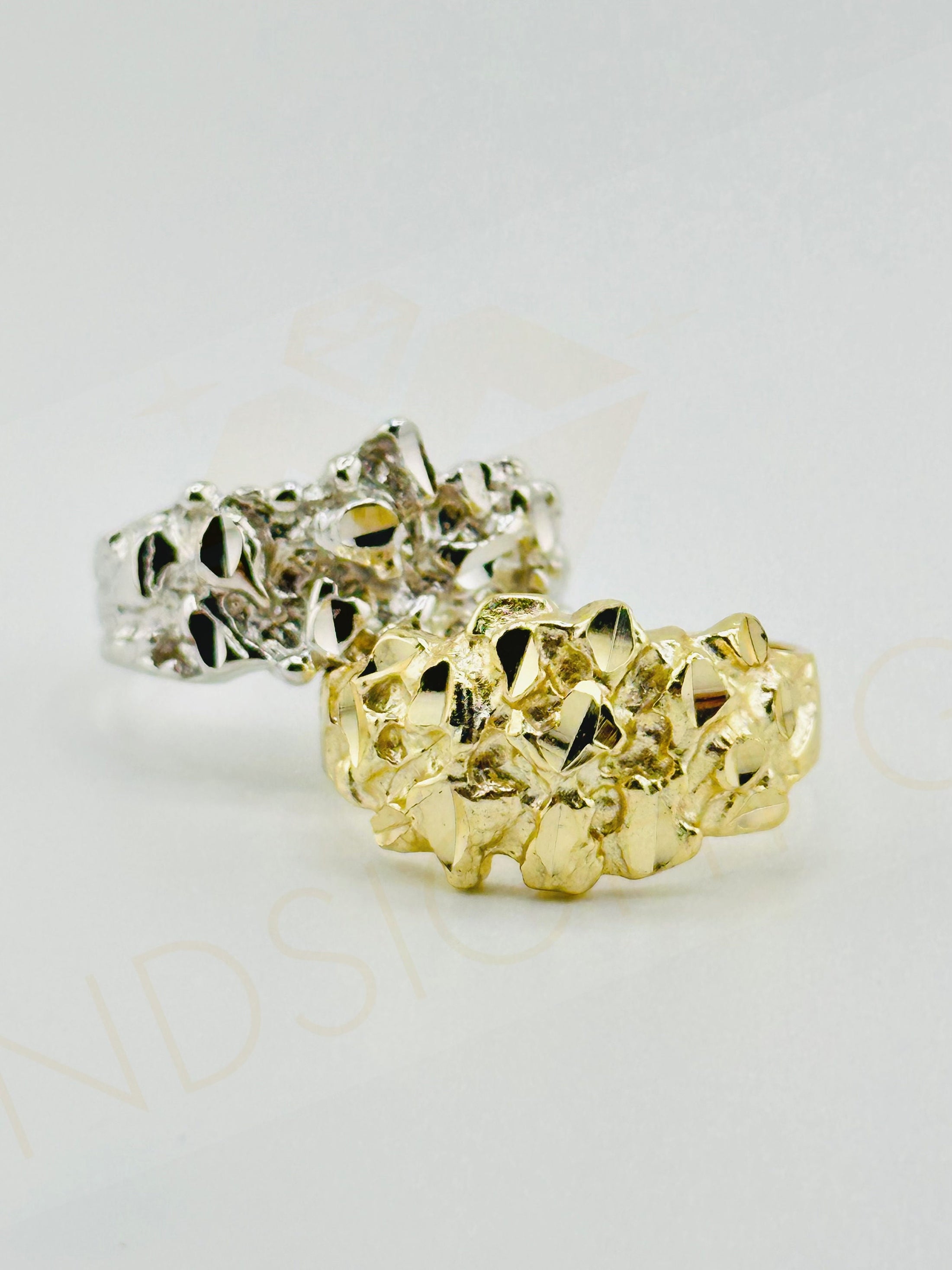 10k Gold Vermeil Classic Big Nugget Ring For Men / Classic Nugget Ring / Engagement Band Ring / Mens Ring / Gift for Men Boy / Gift for him