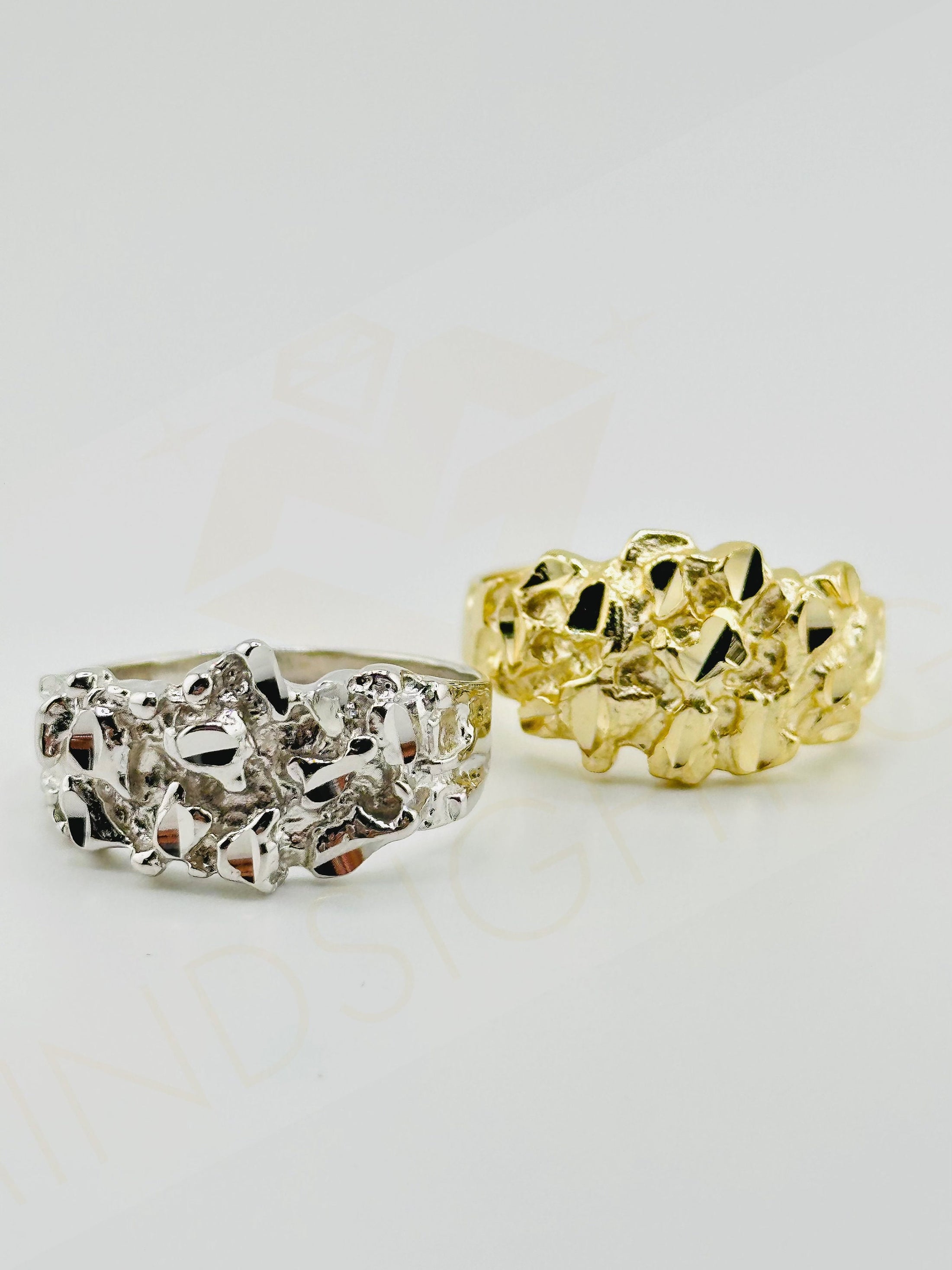 10k Gold Vermeil Classic Big Nugget Ring For Men / Classic Nugget Ring / Engagement Band Ring / Mens Ring / Gift for Men Boy / Gift for him