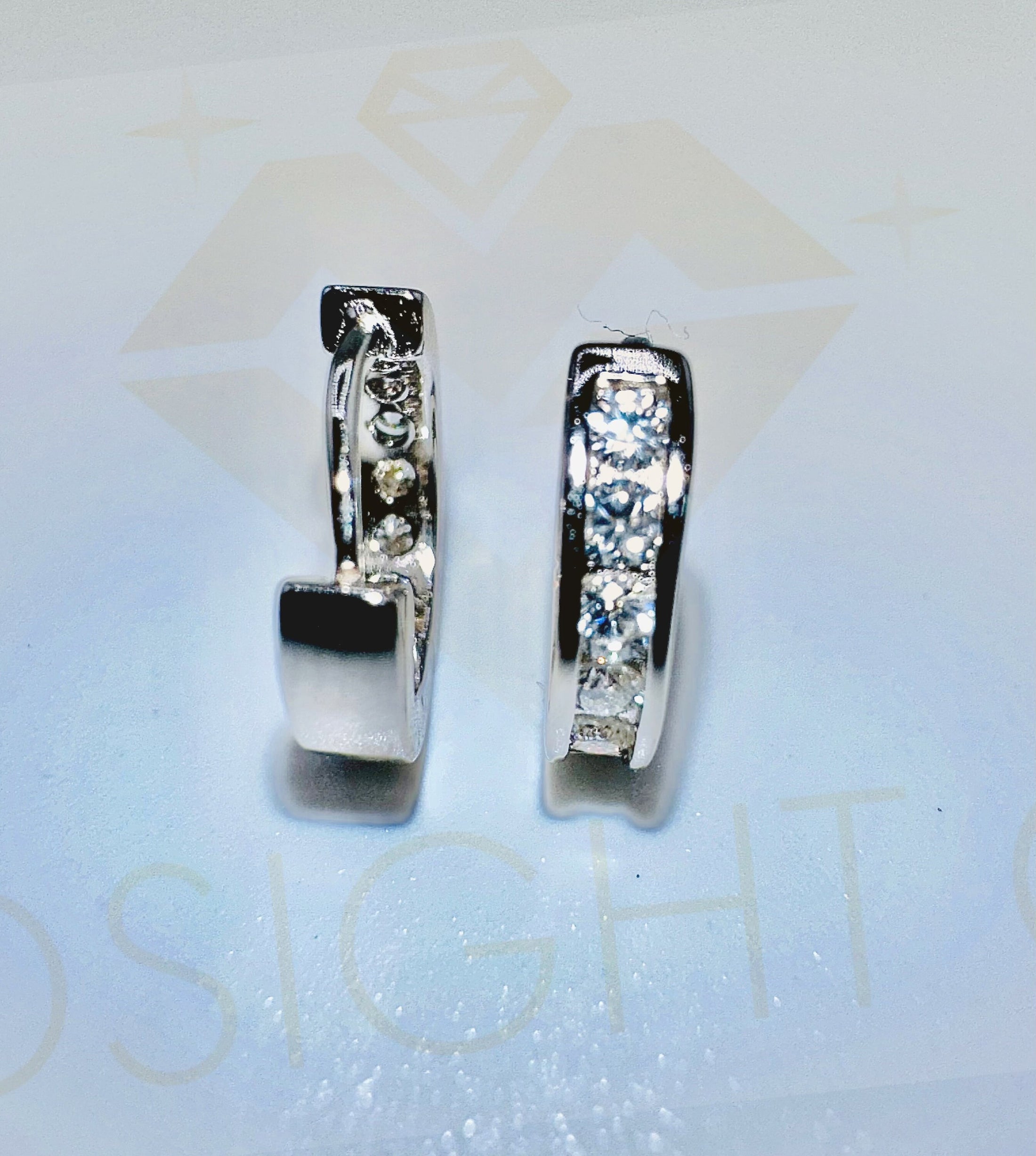 Certified VVS Stunning Real Moissanite Diamond Hoops, Sparkling Huggie earrings, Gifts for her, Anniversary gift, 100% passes diamond tester