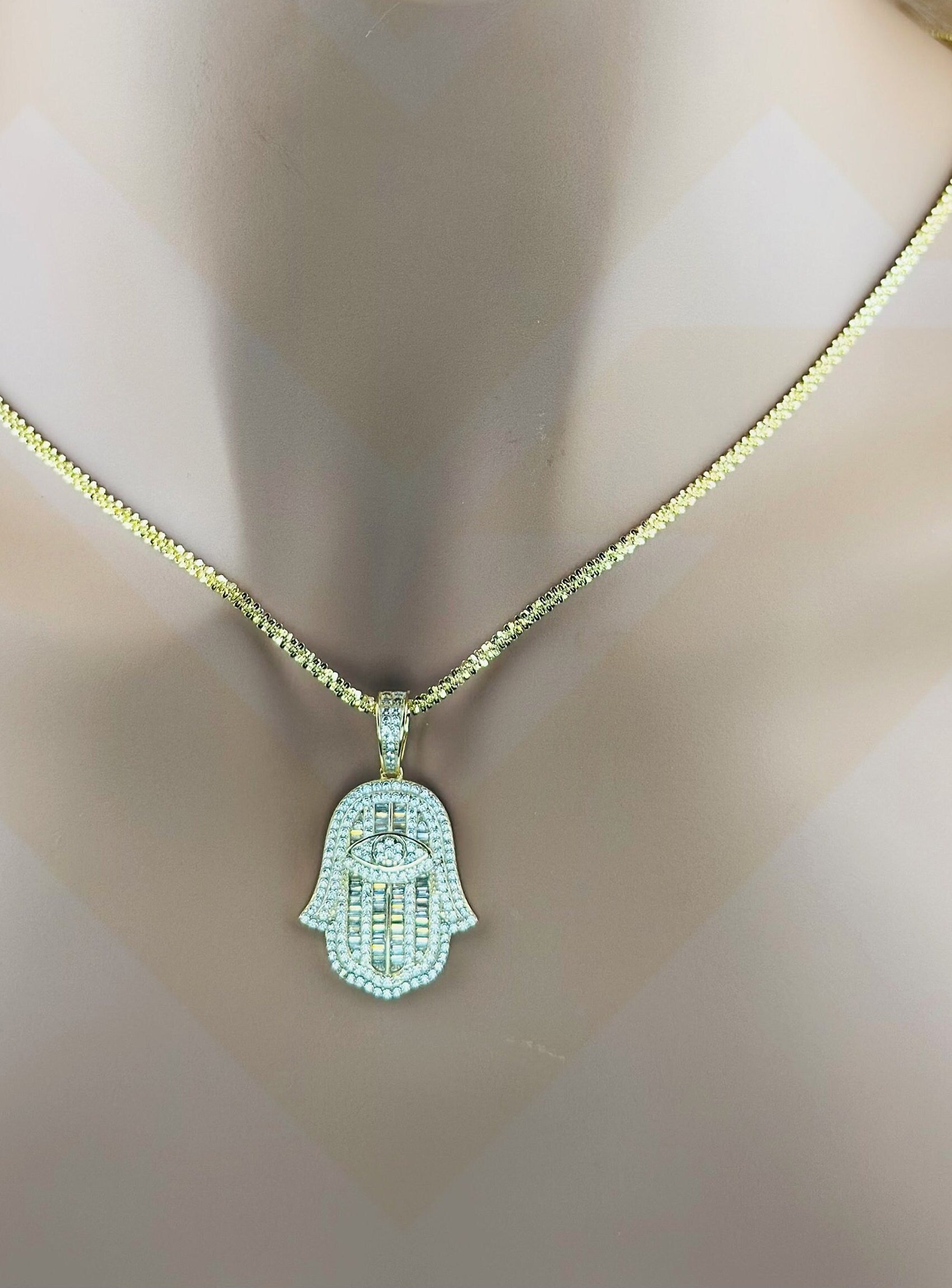 Hamsa Pendant, Evil Eye protection Hamsa Hand, Good Fortune Symbol Jewelry, Gifts for him, Gifts for her, Christmas Present, Birthday Gift