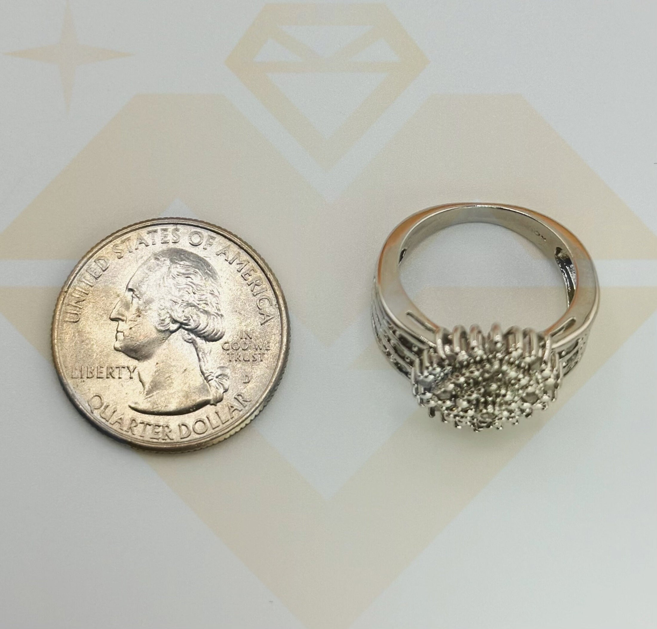 Real Diamond Elegant gift ring for her 14k white gold vermeil genuine diamond ring, Engagement Promise Wedding Bridal Jewelry ring Christmas