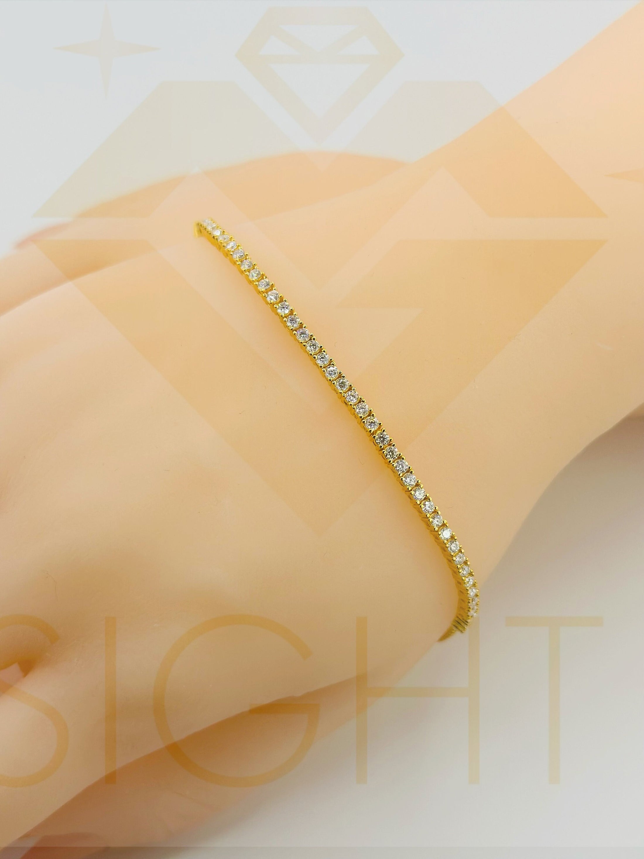 14k Gold Vermeil Real Moissanite Diamond Bolo Adjustable Bracelet, 100% Passes Diamond Test GRA Lab report Included Gifts for her Christmas