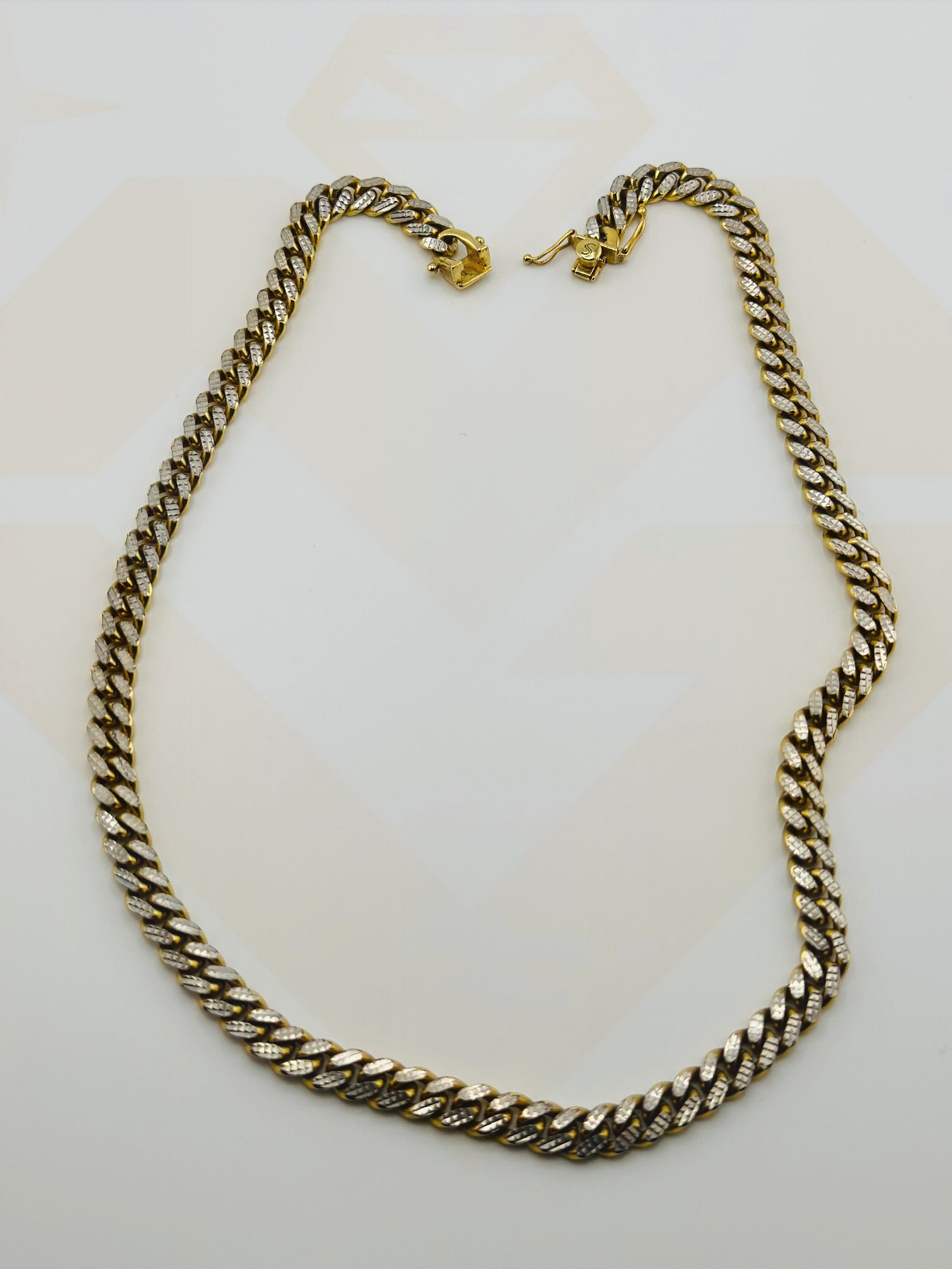 10k Heavy Gold Vermeil Diamond cut unique Custom cuban link chain, Genuine Solid 925 Metal Mens Necklace Popular Hiphop Jewelry Gift for him