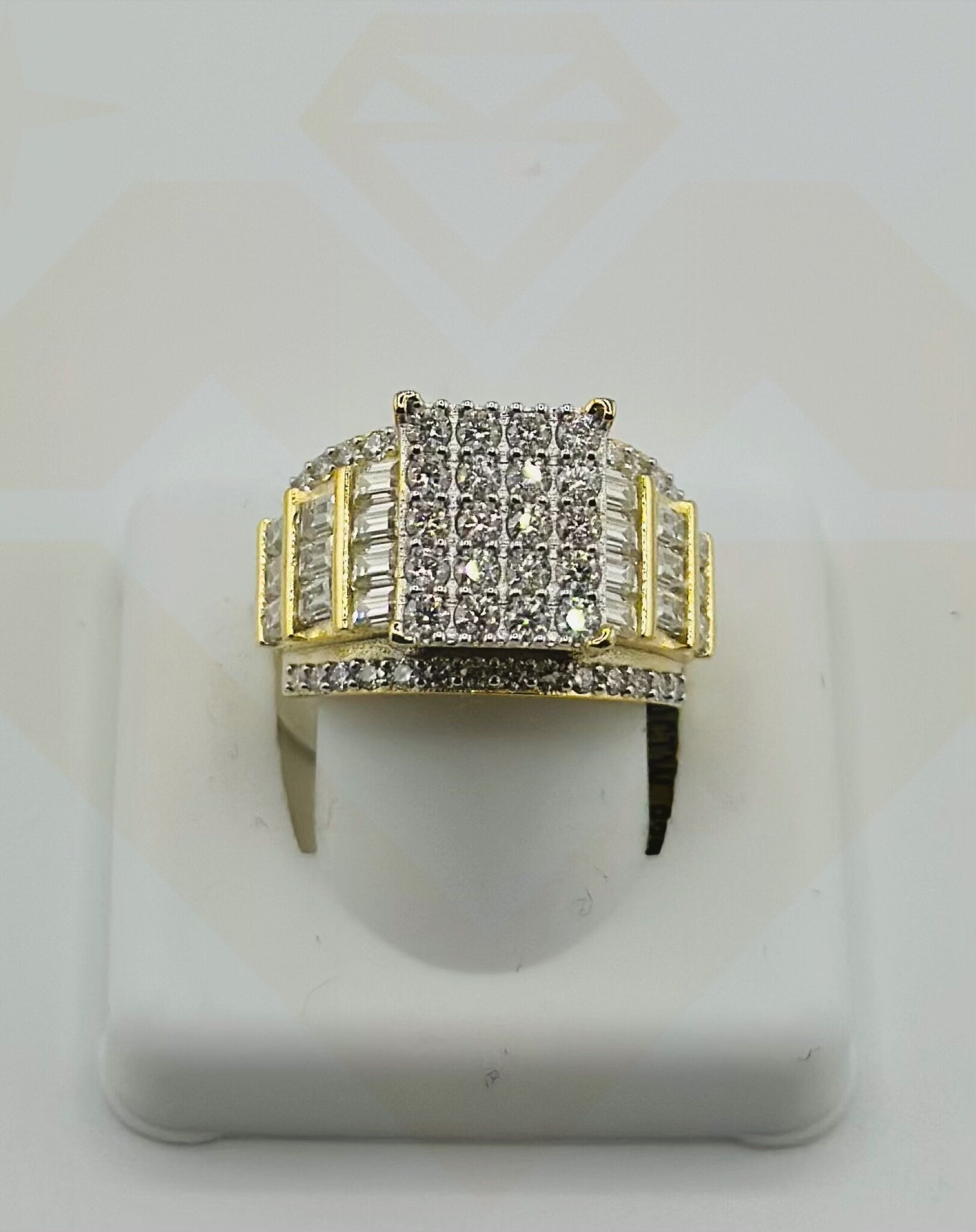 VVS Stunning Ladies Iced Out GRA Certified Moissanite Diamond Ring 14k Gold Vermeil | 100% Passes Diamond Testers Anniversary Wedding Ring
