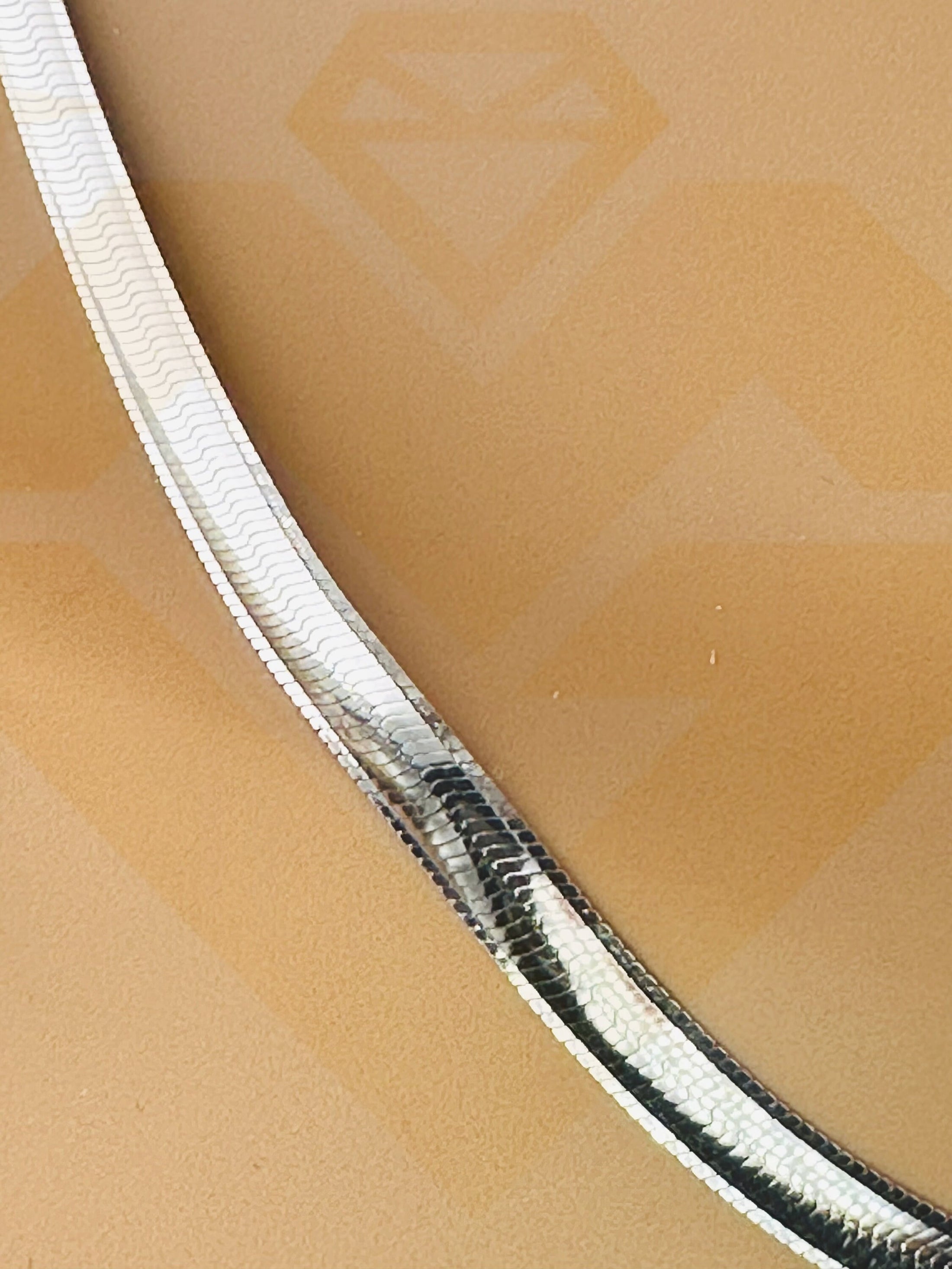 14k Real Gold vermeil Sparkly Herringbone chain, stand out stackable chain, Stylish diamond cut herringbone necklace for him/her Best gift