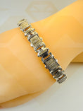 Cargar la imagen en la vista de la galería, 10k White gold vermeil real diamond bracelet for him, gift for men, anniversary gift, birthday gift, Last minute affordable gift for him HOT
