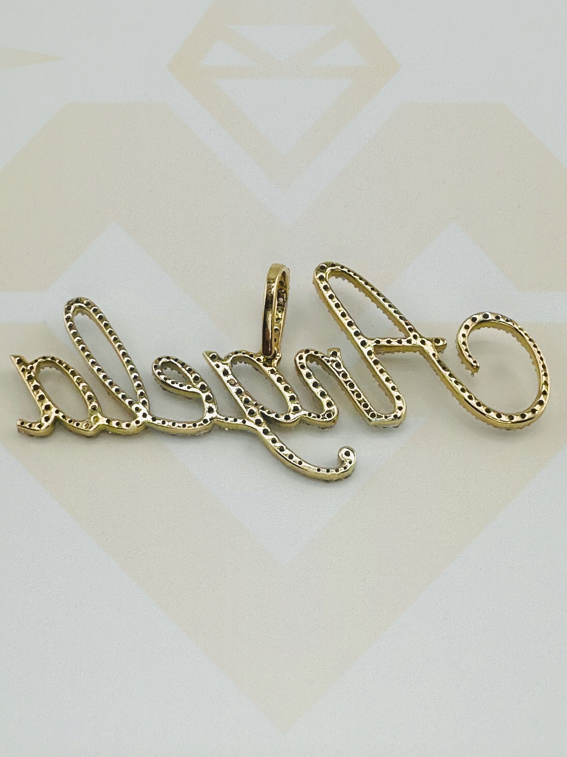 10k solid gold Real Diamond Angela name pendant, personalized name pendant, custom jewelry, FREE Appraisal, Birthday Christmas Anniversary