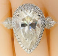Load image into Gallery viewer, 14k Real gold vermeil 6ct VVS GRA certified bridal engagement pear teardrop engagement statement bridal promise ring 100% Pass Diamond tests

