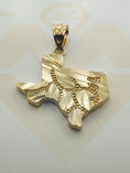 Load image into Gallery viewer, 10k Solid Gold TEXAS Flag Charm, The Lone Star State Pendant, Men Women His Hers Texas Necklace, Houston, Dallas, Austin, Texan Cowboy Gifts
