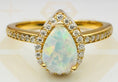 Load image into Gallery viewer, Natural Opal Urn Ring, Vvs Diamond Cremation Urn ring, Ash Holder, Keepsake jewelry, GRA Certified, 14k Gold vermeil, Passes Diamond test
