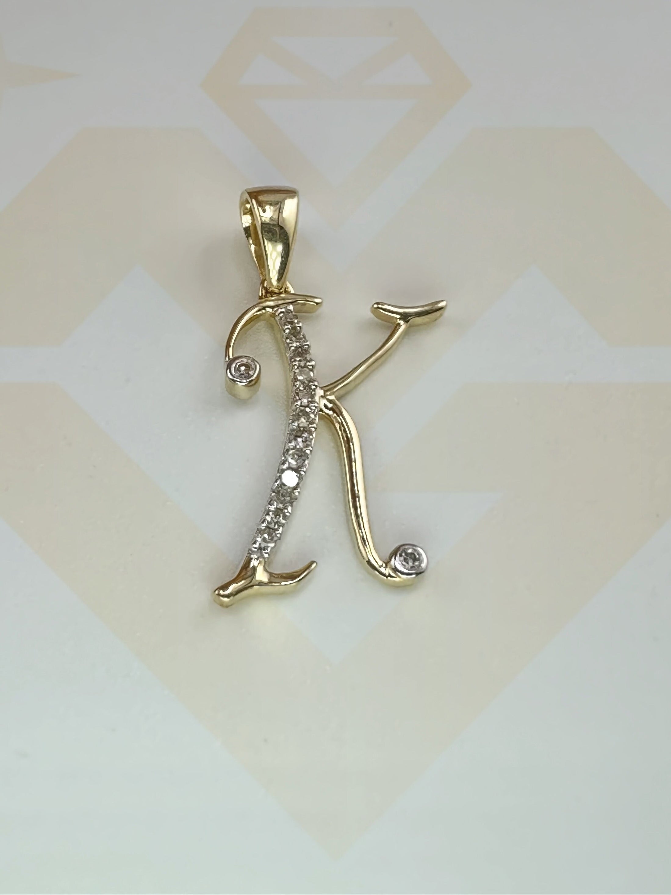 K Initial | 10k Real Gold | Diamond Letter | personalized Initial Charm | Real Diamond Name Necklace | For Her | For Him | Christmas Gift