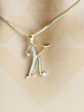 Load image into Gallery viewer, K Initial | 10k Real Gold | Diamond Letter | personalized Initial Charm | Real Diamond Name Necklace | For Her | For Him | Christmas Gift
