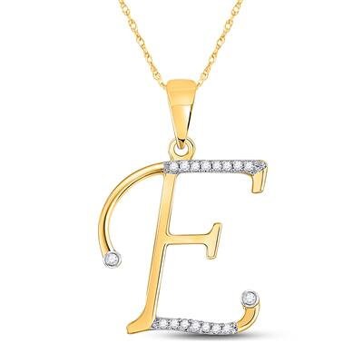 10k Solid Gold E Initial Real Diamond Charm | E Diamond Letter Pendant | Personalized Gift for Her/Him | Christmas Present Custom Initials