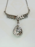 Load image into Gallery viewer, 14k white gold vermeil 100% Passes diamond test - Gra Certified vvs stunning Victorian Necklace Formal Bridal Wedding Jewelry Elegant Gift
